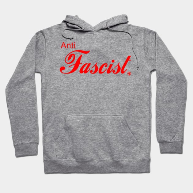 Anti Fascist (red on white) Hoodie by skittlemypony